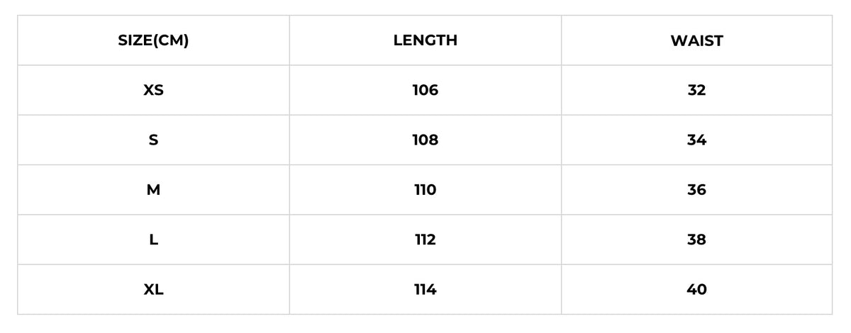 Size chart