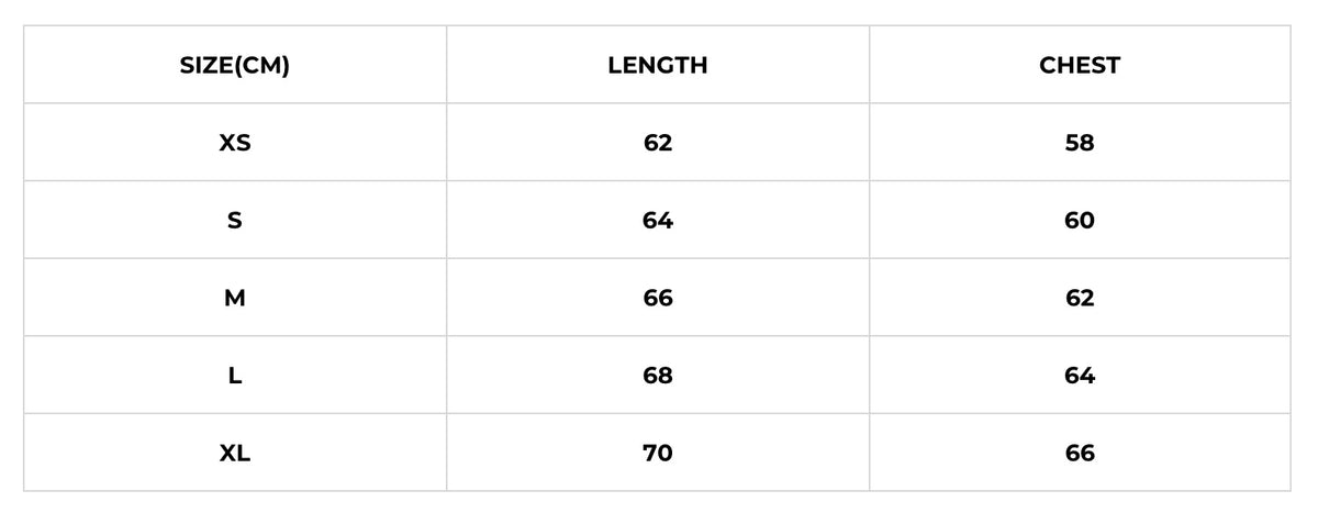 Size chart