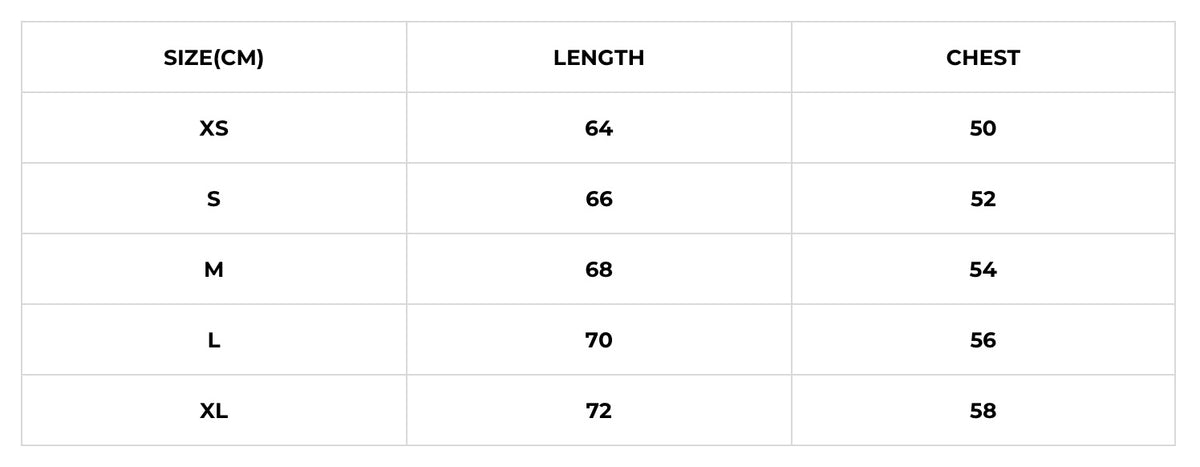 Size chart